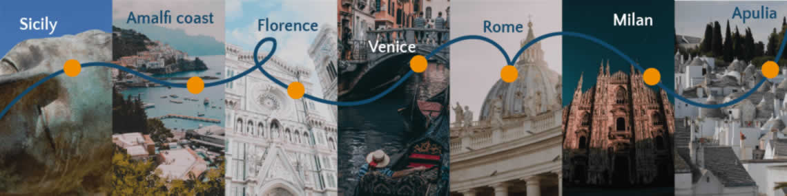 Crea il tuo itinerario personalizzato in Italia!