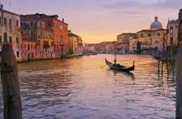 The Grand Canal of Venice at sunset