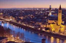Panoramic view of Florence at night