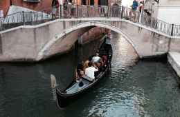 Canal with gondola in Venice