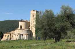 View of Sant'Antimo Abbey in Montalcino