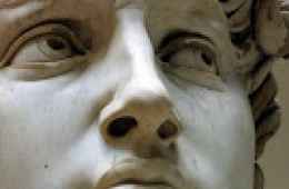 Detail of the face of David by Michelangelo