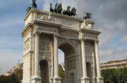 View of the Arco della Pace in Milan