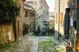 View of an alley in Tuscan village