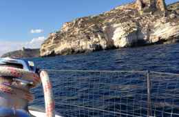 Navigating along the coast of South Sardinia