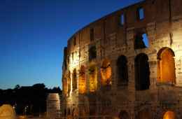 View of the Colosseum by night