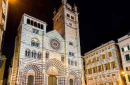 View of Genoa Cathedral at night