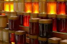 view of honey varieties