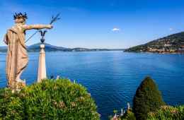 View of Maggiore Lake with Statue