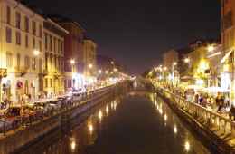 View of the Navigli district at night