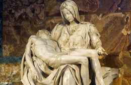 View of Michelangelo's Pietà in Borghese Gallery