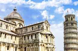 View of the Pisa Cathedral and Leaning Tower