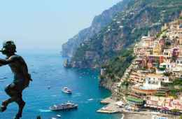 View of Positano, a nice village in Amalfi Coast