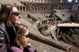View of the Colosseum with Kids
