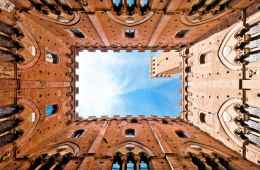 View from the courtyard in Siena