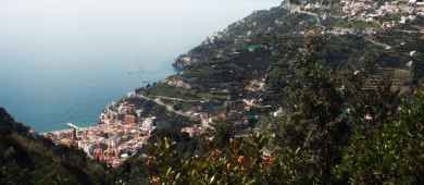 View of Maiori and Ravello in the Amalfi Coast