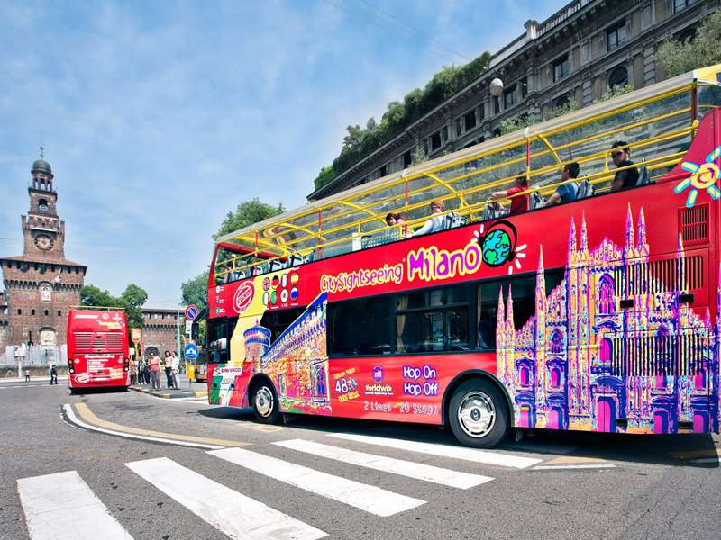 tour bus in milan